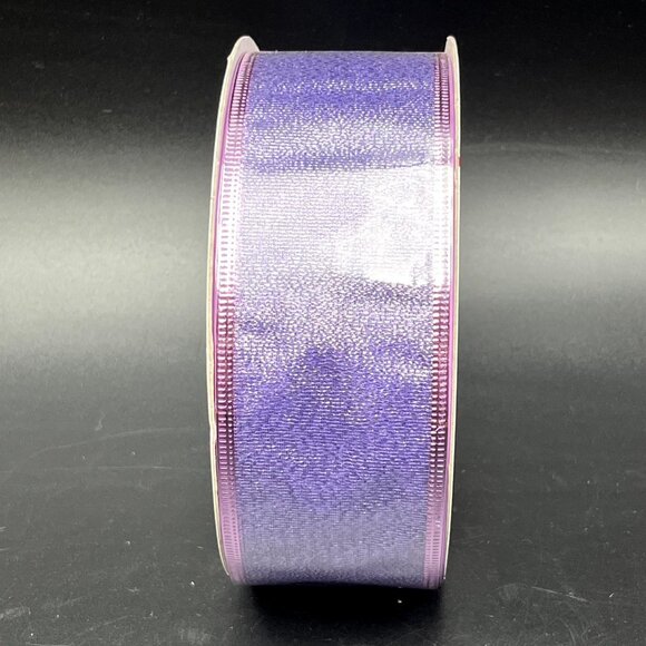Wired Edge Ribbon 2" x 75' (25 yds) Shiny Metallic Lavender Tightly Woven Mesh - Picture 1 of 5